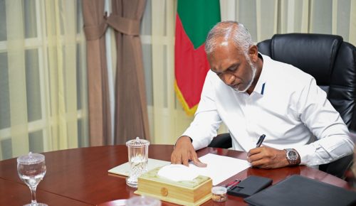 ރައީސް ޑރ މުޙައްމަދު މުޢިއްޒު. ފޮޓޯ: ރައީސް އޮފީސް
